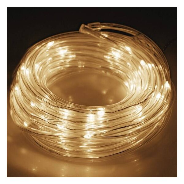 LED světelná hadice - 5m, 50LED, 8 funkcí, 3xAA, IP44, teplá bílá