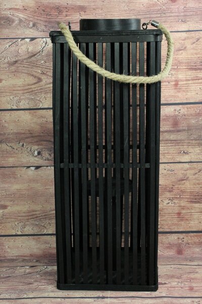 Proutěný lucerna s úchytkou - černý (v. 59,5 cm) moderní stylu
