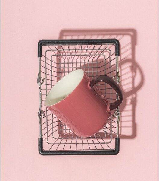 Růžový hrnek z kostního porcelánu 370 ml Mae – ONA