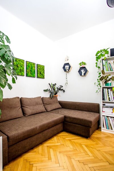 Set 3 mechových obrazů 35x35 kombinovaný mech kopečkový s plochým, černá +