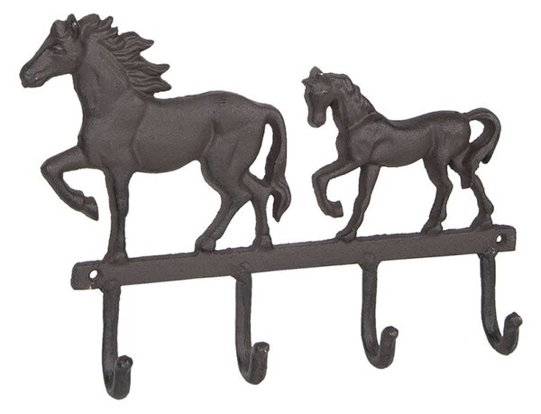 Litinový věšák "Koně" - 34 cm