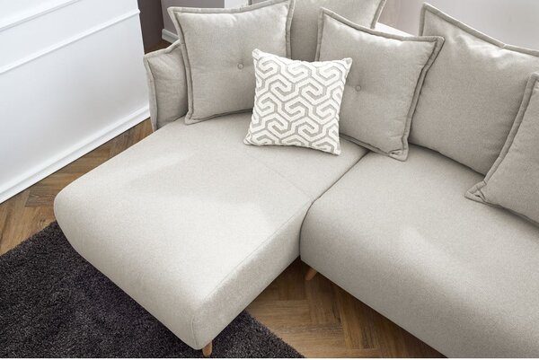 Krémová rozkládací rohová pohovka (variabilní) Nessa – Bobochic Paris