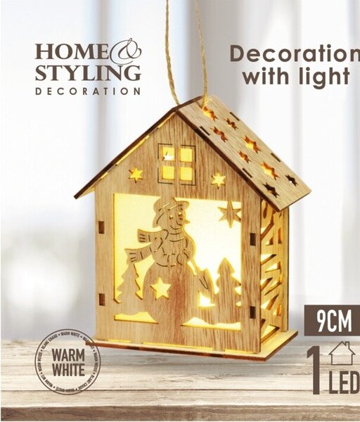 Vánoční LED domek - 9 cm