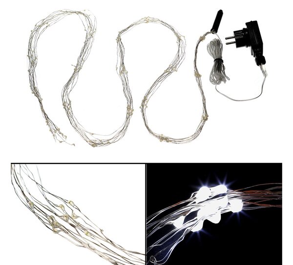 Řetěz s LED světýlky - studená bílá - 2 m