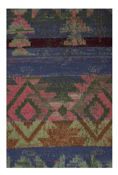 Vlněný pléd LAMB SOFT navajo modročervenozelená střední 130 x 200 cm