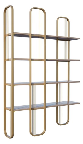 Regál v dekoru borovice ve zlaté barvě 125x180 cm Sierra – Kalune Design