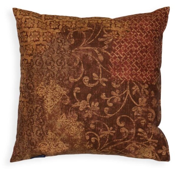 Polštářek KLASIK ornament patch rezavohnědá 45 x 45 cm