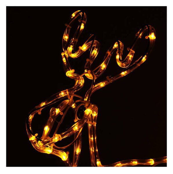 LED Sob se saněmi - 130cm, 192LED, IP44, teplá bílá