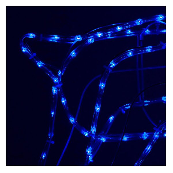 LED Sob s pohyblivou hlavou - 115cm, 288LED, IP44, motorek, modrá