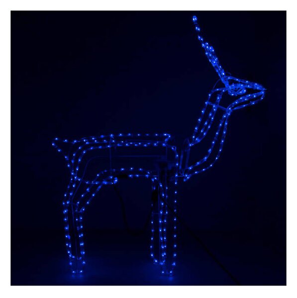 LED Sob s pohyblivou hlavou - 115cm, 288LED, IP44, motorek, modrá