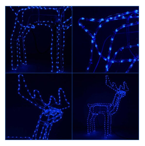 LED Sob s pohyblivou hlavou - 115cm, 288LED, IP44, motorek, modrá