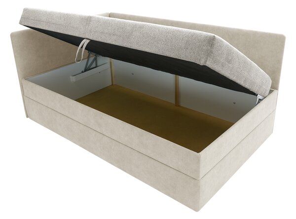 Jednolůžková postel 110 cm Optoman (hnědošedá) (s roštem a matracem) (s úl. prostorem)