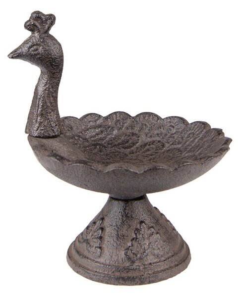 Litinové pítko pro ptáčky "Páv" - 16 cm