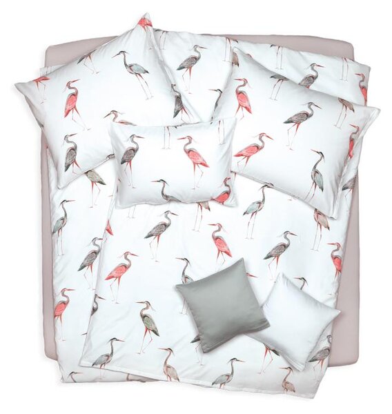 Povlečení SATÉN DESIGN water birds pastelová 140 x 200/70 x 90 cm