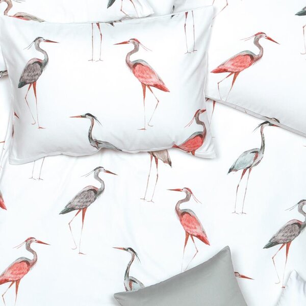 Povlečení SATÉN DESIGN water birds pastelová 140 x 200/70 x 90 cm