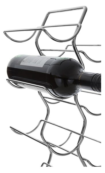 Kovový regál na víno ve stříbrné barvě počet lahví 12 Jaxen – Premier Housewares