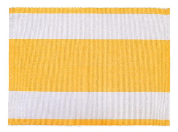 Prostírání RIB bordura pruhy žlutobílá prostírání cca 30 x 45 cm