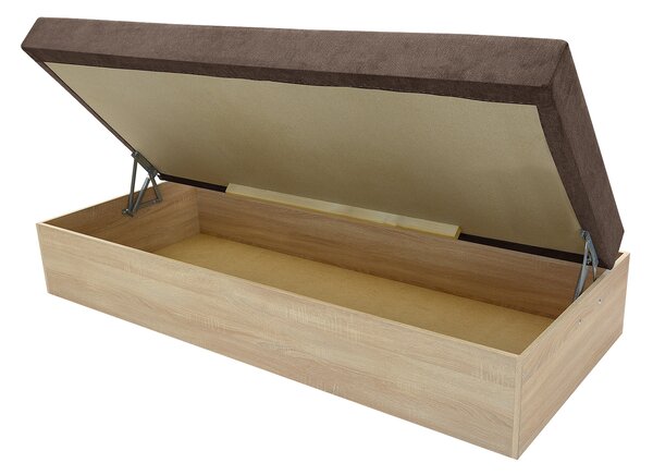 Jednolůžková postel (válenda) 85 cm Idona (hnědá) (s roštem a matrací) (s úl. prostorem)