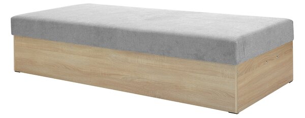 Jednolůžková postel (válenda) 85 cm Idona (šedá) (s roštem a matrací) (s úl. prostorem)