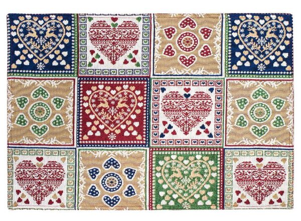 Prostírání MOTIV srdce patch pestrá prostírání cca 30 x 45 cm