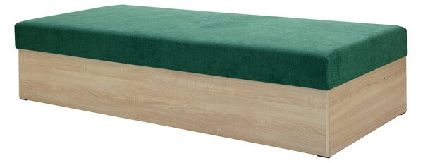 Jednolůžková postel (válenda) 85 cm Idona (smaragdová) (s roštem a matrací) (s úl. prostorem)