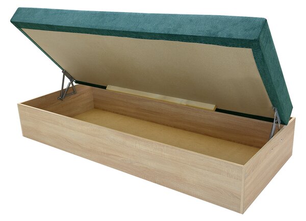 Jednolůžková postel (válenda) 85 cm Idona (smaragdová) (s roštem a matrací) (s úl. prostorem)