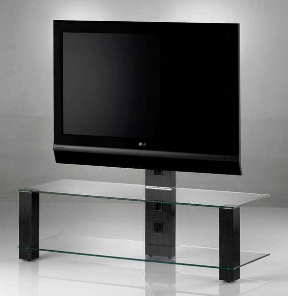 Televizní stolek SONOROUS PL 2400 (čiré sklo + černé alu)