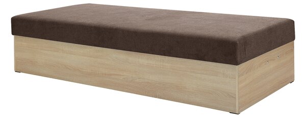 Jednolůžková postel (válenda) 85 cm Idona (hnědá) (s roštem a matrací) (s úl. prostorem)