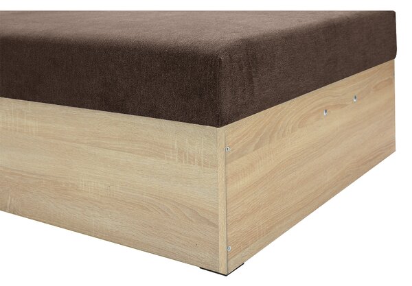 Jednolůžková postel (válenda) 85 cm Idona (hnědá) (s roštem a matrací) (s úl. prostorem)