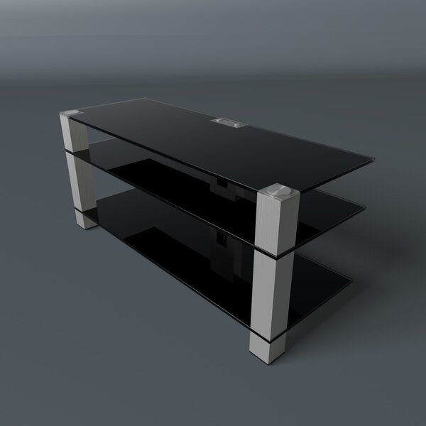 Tv stolek SONOROUS PL 3400 (černé sklo + stříbrné alu)