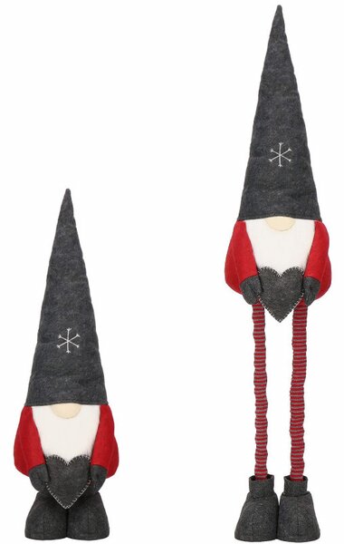 Skřítek GNOM se srdcem v dlaních, nastavitelný 80-125 cm