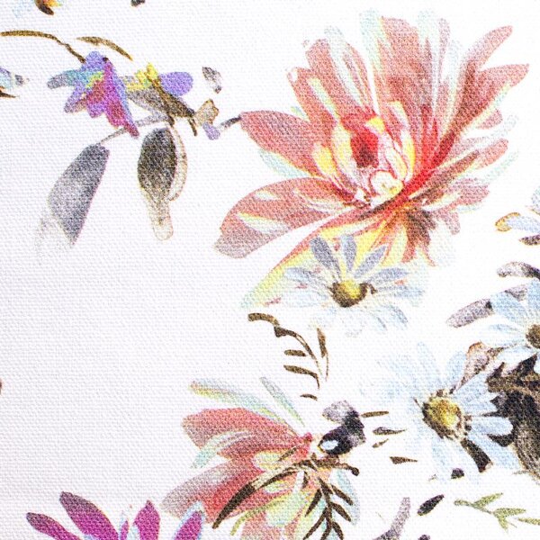 Povlak FLORA pastelové květy bílopastelová 45 x 45 cm