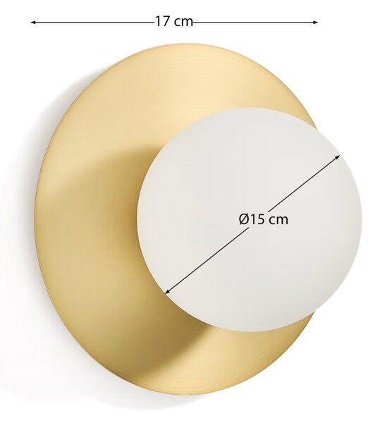 Bílé/ve zlaté barvě nástěnné svítidlo ø 25 cm Brisia – Kave Home