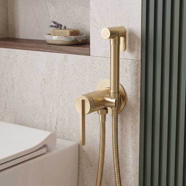 Rea, Podomítková bidetová baterie Rea Grace Brush Gold, REA-B4502