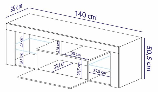 TV skříňka/stolek Bionca (černá + ořech). Akce -17%