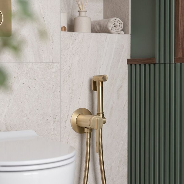 Rea, Podomítková bidetová baterie Rea Grace Brush Gold, REA-B4502