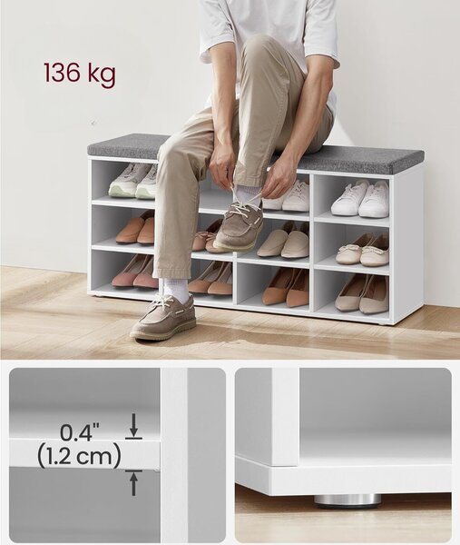 SONGMICS Botník Vasagle Endersen 104 cm bílý
