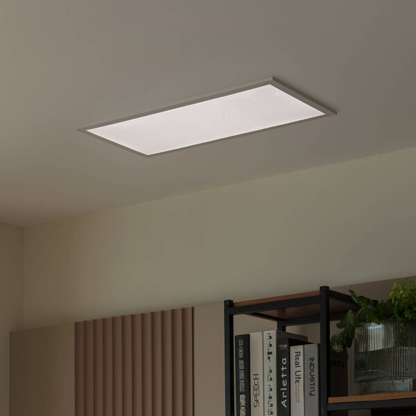 Lindby Panel LED Kenma, 29,6 cm x 59,6 cm, stmívatelný, Bílá / opál, Obývací pokoj / jídelna, Plast, Moderní