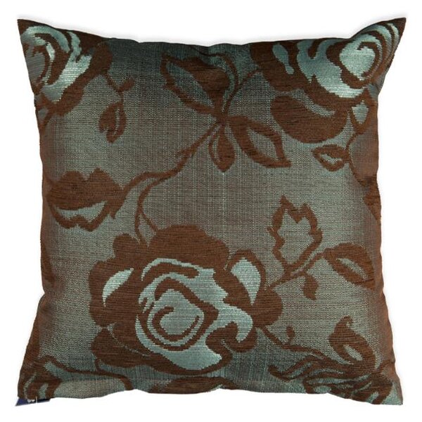 Povlak SOFA květina hnědotyrkysová 45 x 45 cm