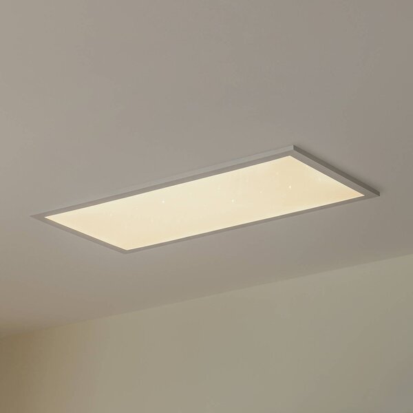 Lindby Panel LED Kenma, 29,6 cm x 59,6 cm, stmívatelný, Bílá / opál, Obývací pokoj / jídelna, Plast, Moderní