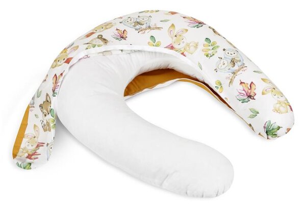 BELLATEX Povlak na kojicí polštář na zip Bílá, Žlutá po obvodu 180 cm