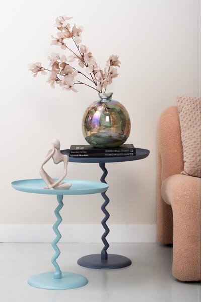 Kovový kulatý odkládací stolek ø 40 cm Zig Zag – Leitmotiv
