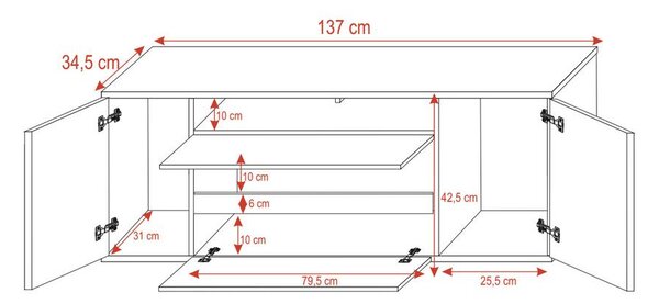TV skříňka/stolek Boss (černá). Akce -14%
