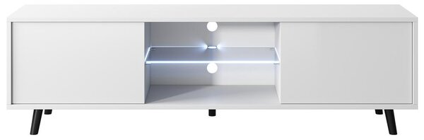 TV skříňka/stolek Leiros (s osvětlením) (bílá)
