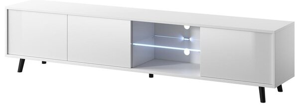 TV skříňka/stolek Gal (s osvětlením) (bílá)