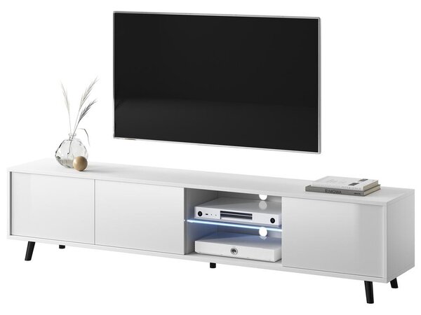 TV skříňka/stolek Gal (s osvětlením) (bílá)