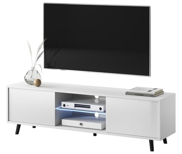 TV skříňka/stolek Leiros (s osvětlením) (bílá)