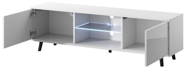 TV skříňka/stolek Leiros (s osvětlením) (bílá)