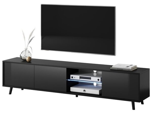 TV skříňka/stolek Gal (s osvětlením) (černá)