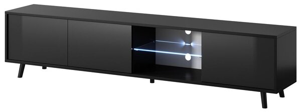 TV skříňka/stolek Gal (s osvětlením) (černá)